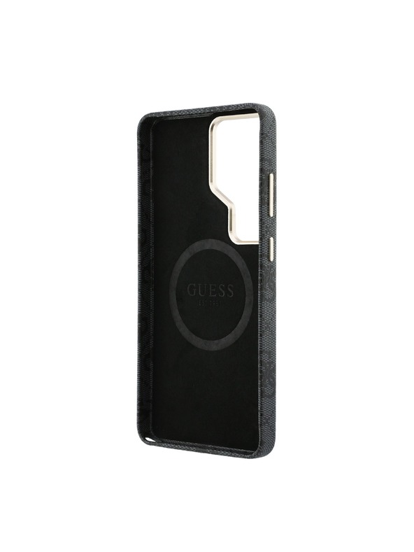 Guess Guess PU 4G Script Metal Logo Magnetni Zadnji Ovitek za Samsung Galaxy S26 Ultra Black