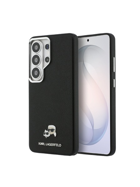 Karl Lagerfeld Karl Lagerfeld Grained PU Leather K&CH Heads Magnetic Zadnja Črna Zaščita za Samsung Galaxy S26 Ultra Black