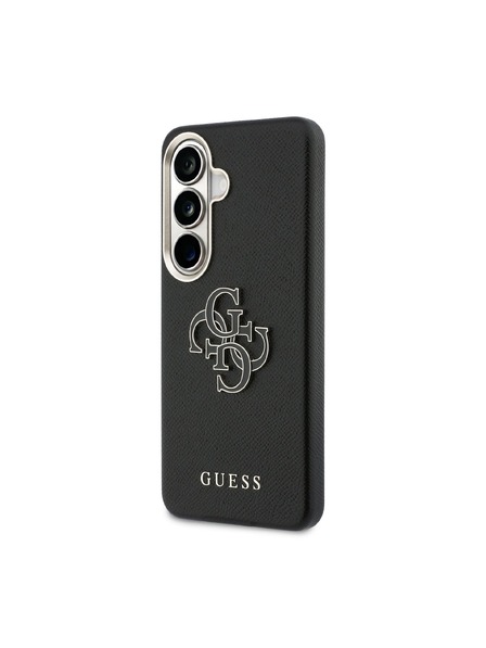 Guess Guess PU Grained 4G Resin Metal Logo Zadnja Črna Zaščita za Samsung Galaxy S26+ Black
