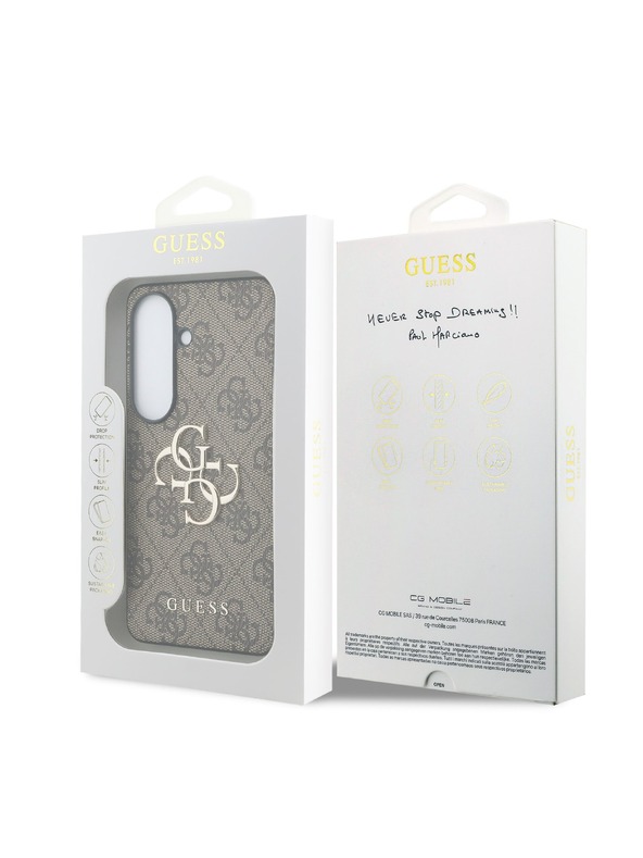 Guess Guess PU 4G Metal Logo Zadnja Črna Zaščita za Samsung Galaxy S26+ Brown