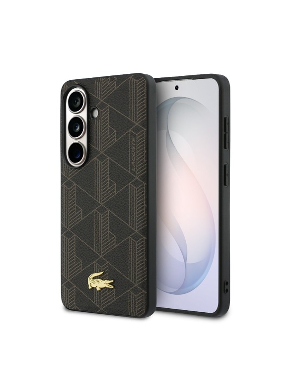 Lacoste Lacoste PVC Blend Monogram Gold Logo Magnetic Zadnja Črna Zaščita za Samsung Galaxy S26+ Brown