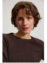 Moodo Gladek rjav pulover Moodo