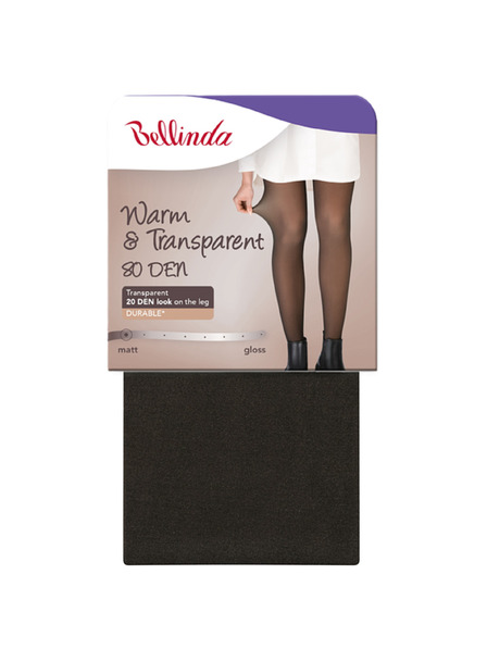 Bellinda WARM & TRANSPARENT 80 DEN - Ženske tople nogavice 80 DEN - črna