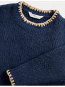 Marks & Spencer Pleten pulover z okroglim izrezom (2–10 let) Marks & Spencer mornarsko modra