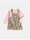 Marks & Spencer Dvodel jeanskeni komplet Leopard Pinny (2–8 let) Marks & Spencer rjava