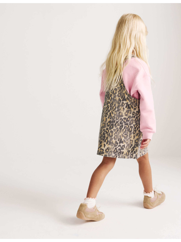 Marks & Spencer Dvodel jeanskeni komplet Leopard Pinny (2–8 let) Marks & Spencer rjava
