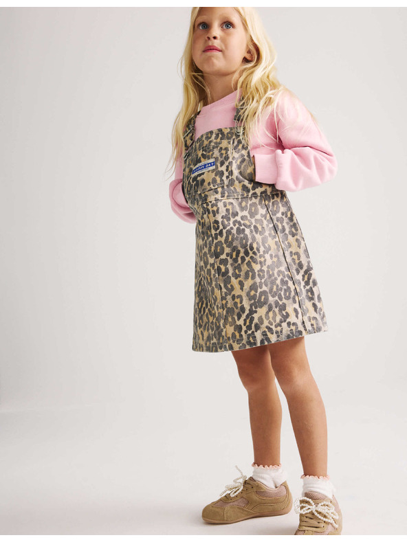Marks & Spencer Dvodel jeanskeni komplet Leopard Pinny (2–8 let) Marks & Spencer rjava