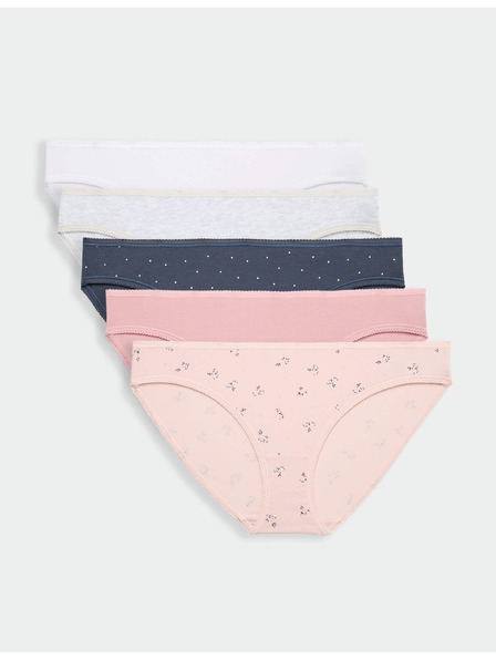 Marks & Spencer Bikini hlačke iz bombaža z lycro®, 5 kosov v paketu Marks & Spencer pomorska modra