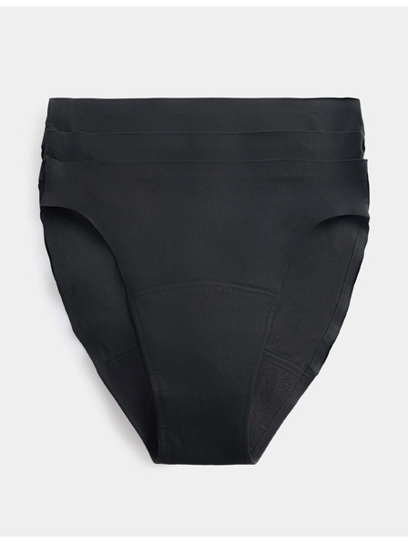 Marks & Spencer Visoko strižene menstruacijske hlačke z visoko absorpcijo brez vidnih robcev, 3 kosi Marks & Spencer črna