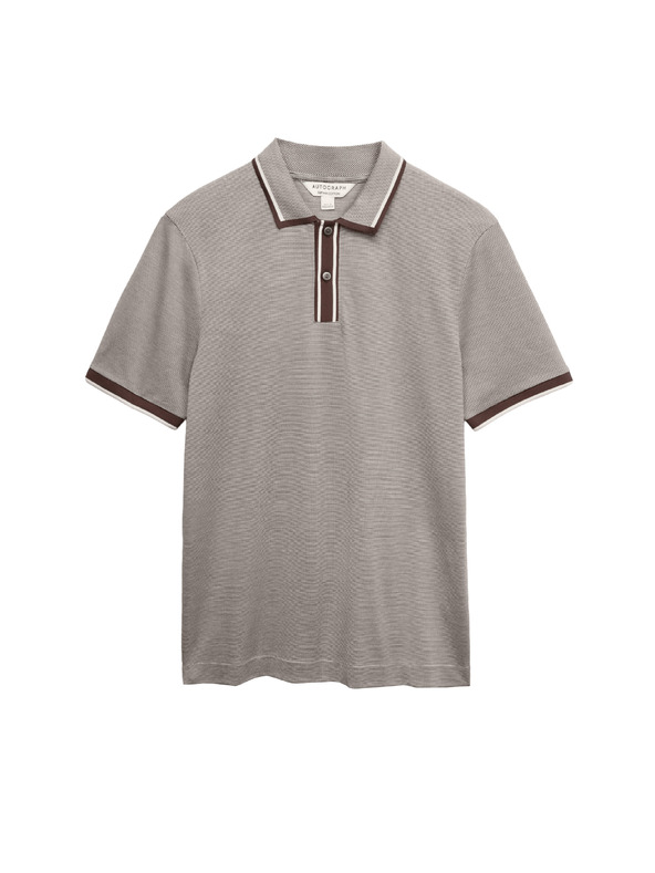 Marks & Spencer Žakardna polo srajca iz čistega bombaža Marks & Spencer rjava