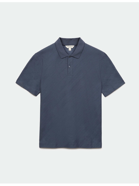 Marks & Spencer Teksturirana žakardna polo srajca z gumbnimi zapetji, iz čistega bombaža Marks & Spencer morska modra