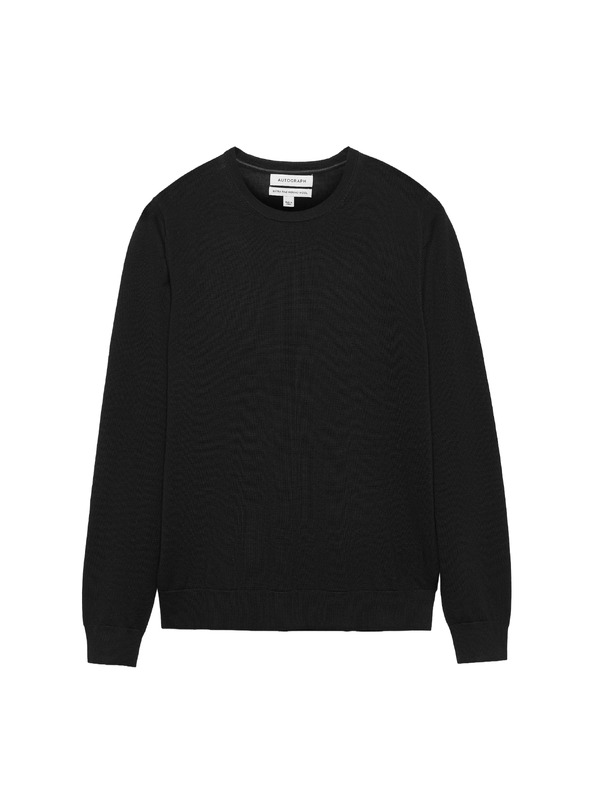 Marks & Spencer Pulover iz čiste izjemno fine merino volne Marks & Spencer črna