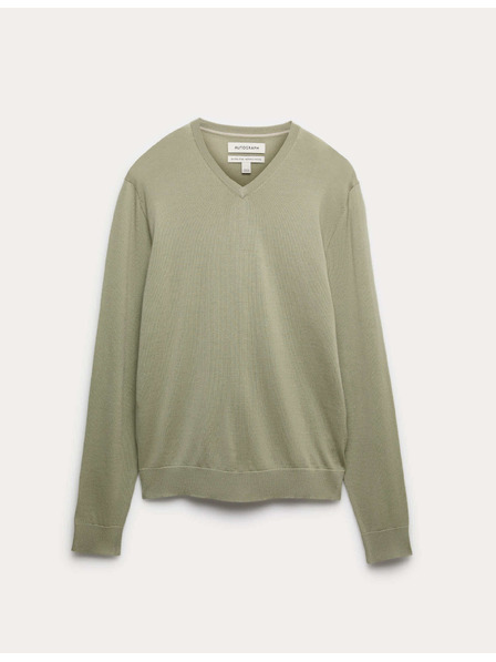Marks & Spencer Pulover z V izrezom iz čiste izjemno fine merino volne Marks & Spencer zelena