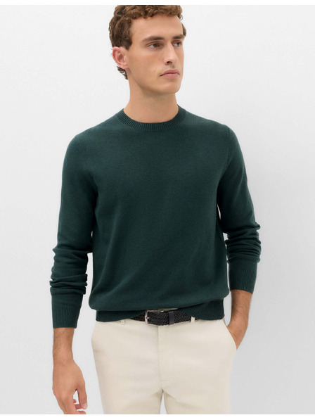 Marks & Spencer Pulover z izrezom ob vratu iz zračne preje Marks & Spencer zelena