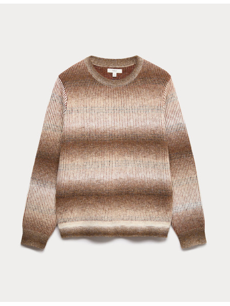 Marks & Spencer Progasti Ombre pulover z okroglim izrezom in volno Marks & Spencer rjava