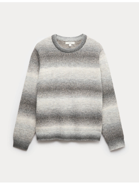 Marks & Spencer Progasti Ombre pulover z okroglim izrezom in volno Marks & Spencer siva