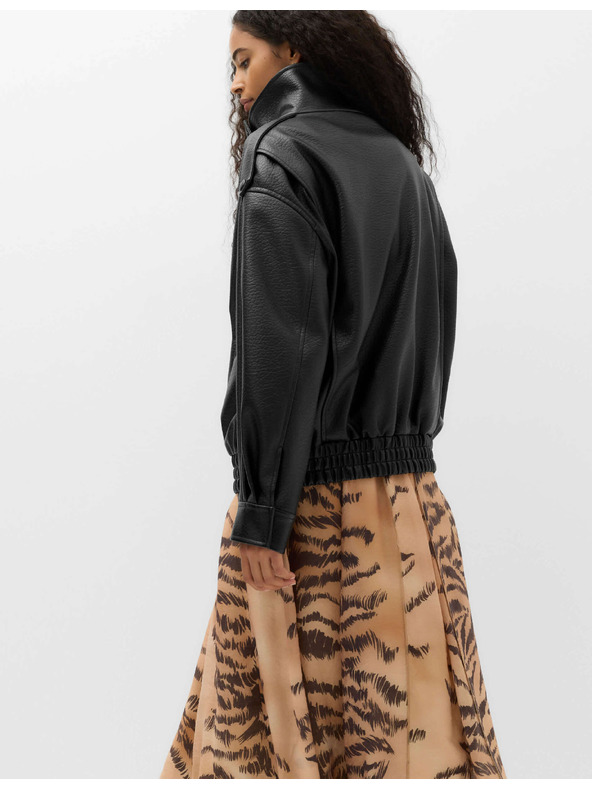 Marks & Spencer Bomber jakna iz imitacije usnja s stoječkim ovratnikom Marks & Spencer črna