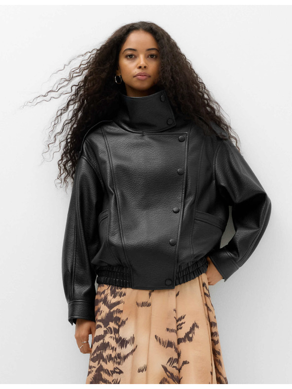 Marks & Spencer Bomber jakna iz imitacije usnja s stoječkim ovratnikom Marks & Spencer črna