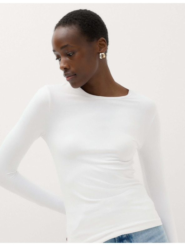 Marks & Spencer Majica iz ultra fajnega materiala Marks & Spencer bela