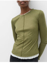 Marks & Spencer Dvoplastni top s volanskim robom Marks & Spencer zelena