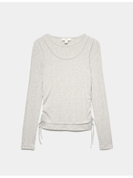 Marks & Spencer Dvoplastni nabran top z vezanjem na boku Marks & Spencer siva