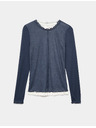 Marks & Spencer Dvoplastni top s volanskim robom Marks & Spencer mornarsko modra