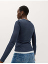 Marks & Spencer Dvoplastni top s volanskim robom Marks & Spencer mornarsko modra