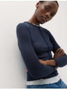 Marks & Spencer Dvoplastni top s volanskim robom Marks & Spencer mornarsko modra