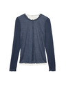 Marks & Spencer Dvoplastni top s volanskim robom Marks & Spencer mornarsko modra