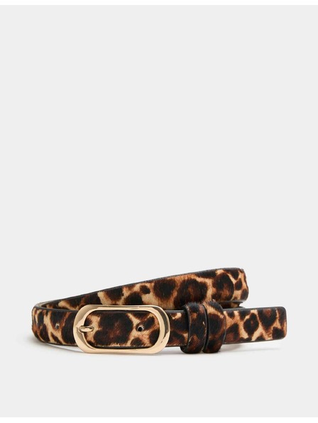 Marks & Spencer Prilegajoč pas z leopardjim potiskom Marks & Spencer rjava
