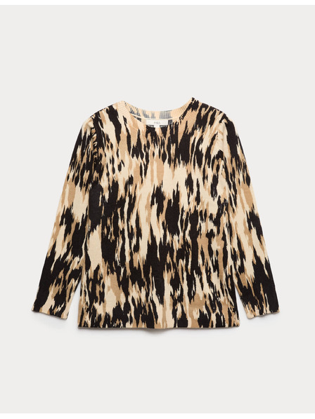 Marks & Spencer Mehak pulover z abstraktnim vzorcem Marks & Spencer kremna
