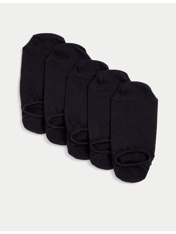 Marks & Spencer Kratke nogavice Trainer Liners™ s tehnologijo Cool & Fresh™, 5 parov v pakiranju Marks & Spencer črne