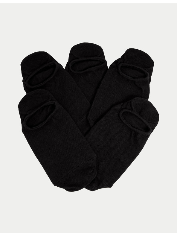 Marks & Spencer Kratke nogavice Trainer Liners™ s tehnologijo Cool & Fresh™, 5 parov v pakiranju Marks & Spencer črne