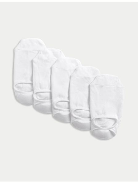 Marks & Spencer Kratke nogavice Trainer Liners™ s tehnologijo Cool & Fresh™, 5 parov v pakiranju Marks & Spencer bela
