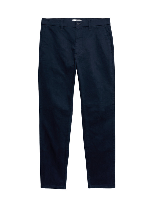 Marks & Spencer Marks & Spencer Stretch Chino Slim Fit hlače mornarsko modre barve