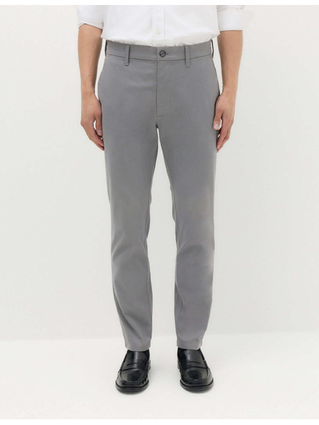 Marks & Spencer Hlače Marks & Spencer stretch chino slim fit sive barve