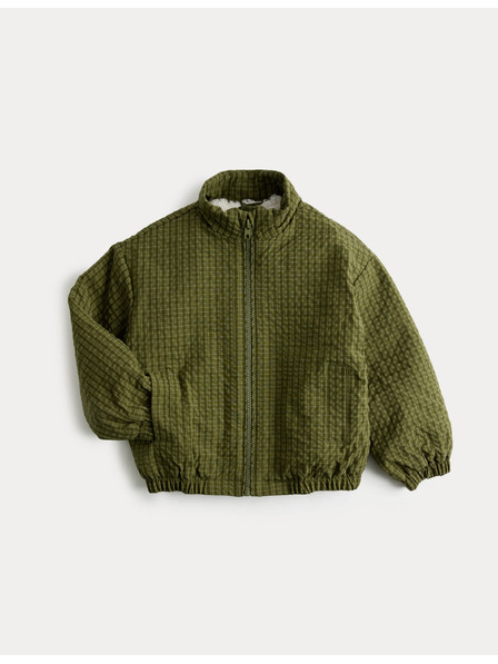 Marks & Spencer Karirani bomberski plašč z podlogo iz umetnega krzna (2–8 let) Marks & Spencer zelena
