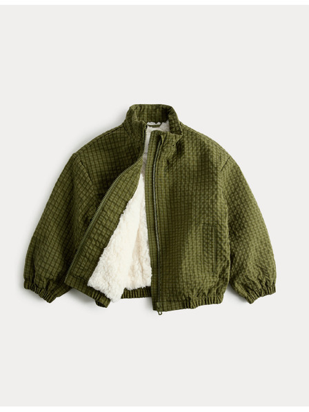 Marks & Spencer Karirani bomberski plašč z podlogo iz umetnega krzna (2–8 let) Marks & Spencer zelena