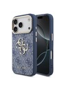 Guess Guess PU Leather 4G Metal Logo Gold Frame Zadnji Ovitek za iPhone 18 Pro Blue