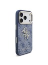 Guess Guess PU Leather 4G Metal Logo Gold Frame Zadnji Ovitek za iPhone 18 Pro Blue