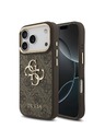 Guess Guess PU Leather 4G Metal Logo Gold Frame Zadnji Ovitek za iPhone 18 Pro Brown