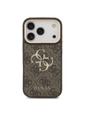 Guess Guess PU Leather 4G Metal Logo Gold Frame Zadnji Ovitek za iPhone 18 Pro Brown