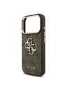 Guess Guess PU Leather 4G Metal Logo Gold Frame Zadnji Ovitek za iPhone 18 Pro Brown