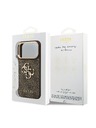 Guess Guess PU Leather 4G Metal Logo Gold Frame Zadnji Ovitek za iPhone 18 Pro Brown