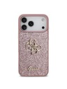 Guess Guess PU Fixed Glitter 4G Metal Logo Zadnji Ovitek za iPhone 18 Pro Max Pink