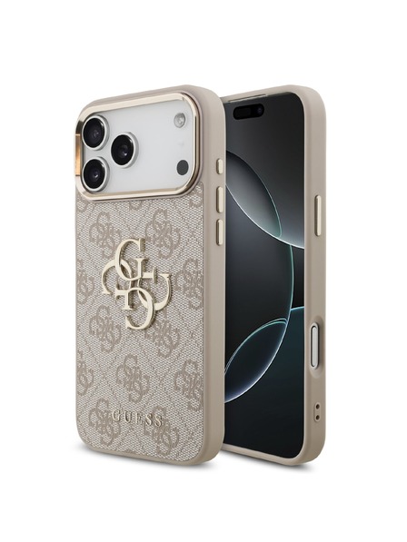 Guess Guess PU Leather 4G Metal Logo Gold Frame Zadnji Ovitek za iPhone 18 Pro Max Pink