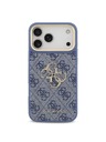 Guess Guess PU Leather 4G Metal Logo Gold Frame Zadnji Ovitek za iPhone 18 Pro Max Blue