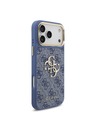 Guess Guess PU Leather 4G Metal Logo Gold Frame Zadnji Ovitek za iPhone 18 Pro Max Blue