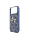 Guess Guess PU Leather 4G Metal Logo Gold Frame Zadnji Ovitek za iPhone 18 Pro Max Blue