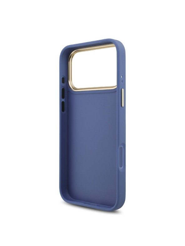 Guess Guess PU Leather 4G Metal Logo Gold Frame Zadnji Ovitek za iPhone 18 Pro Max Blue